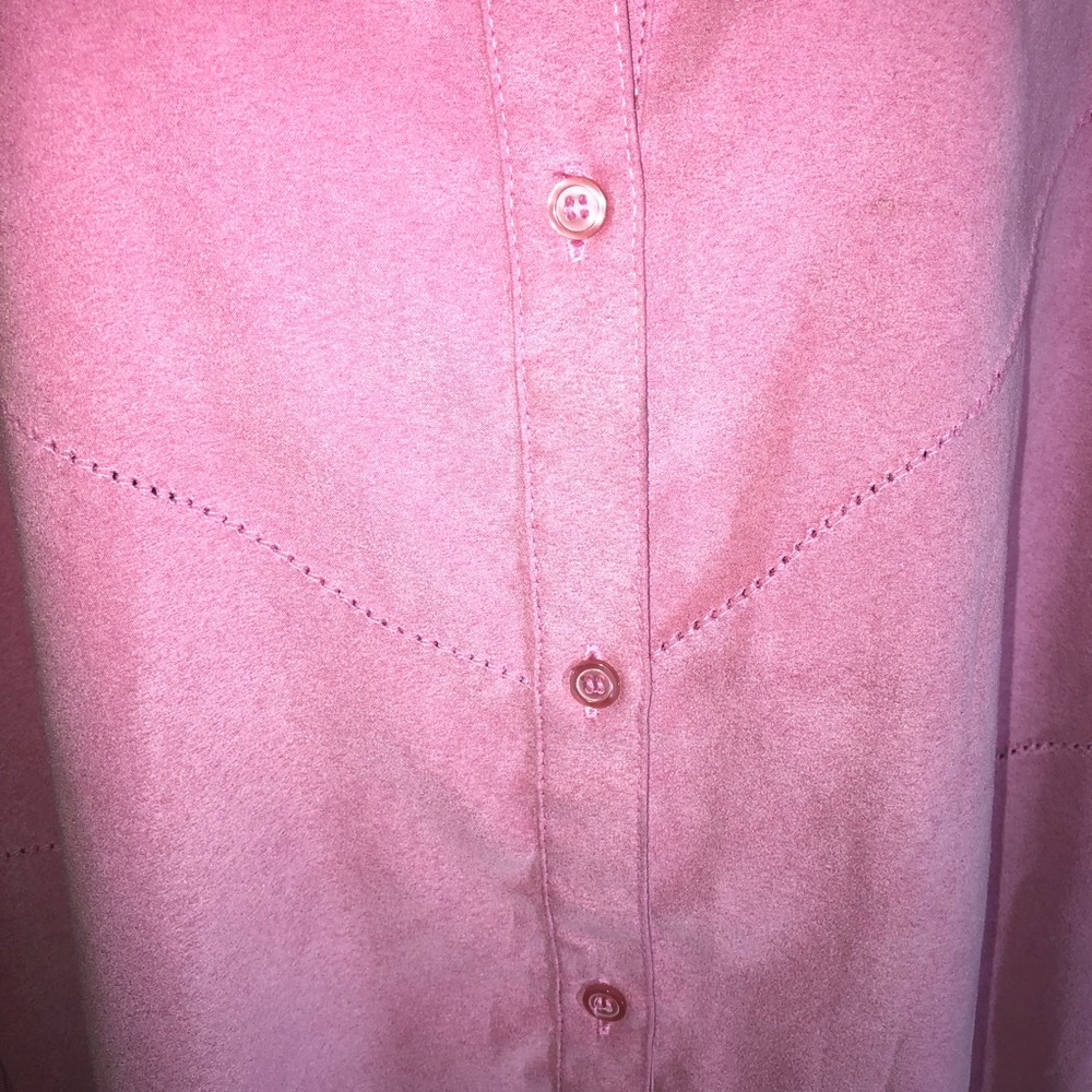 White Stag Long Sleeve Button-Down Blouse - Picture 3 of 11